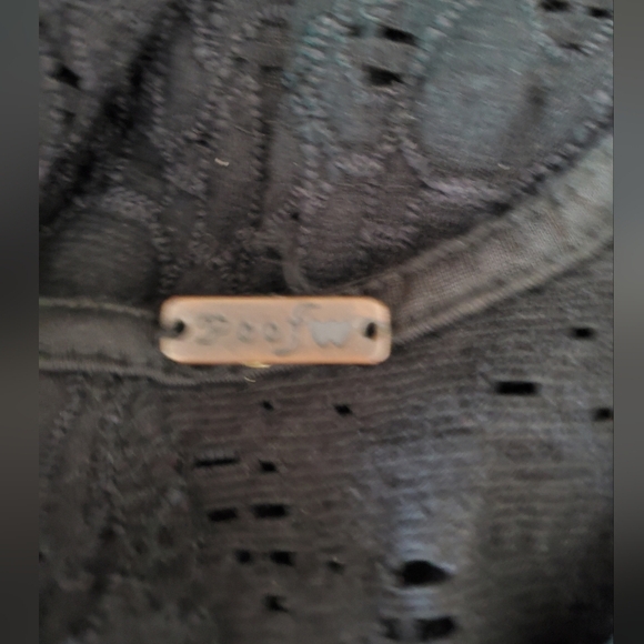 💚5/$25 Poof! Black Stretchy Lace Overlay Bodycon Mini Dress Size Small Tight - Picture 8 of 8